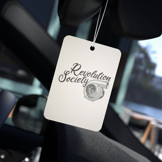Car Air Freshener | Three Scent Options | Pine , New Car , Black Ice | Designed and Developed by Revolution Society