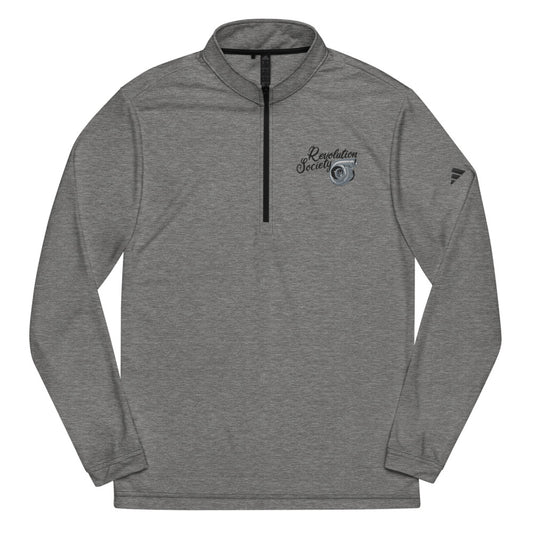 Sudadera unisex con cremallera de un cuarto de Adidas y logotipo bordado de Revolution Society