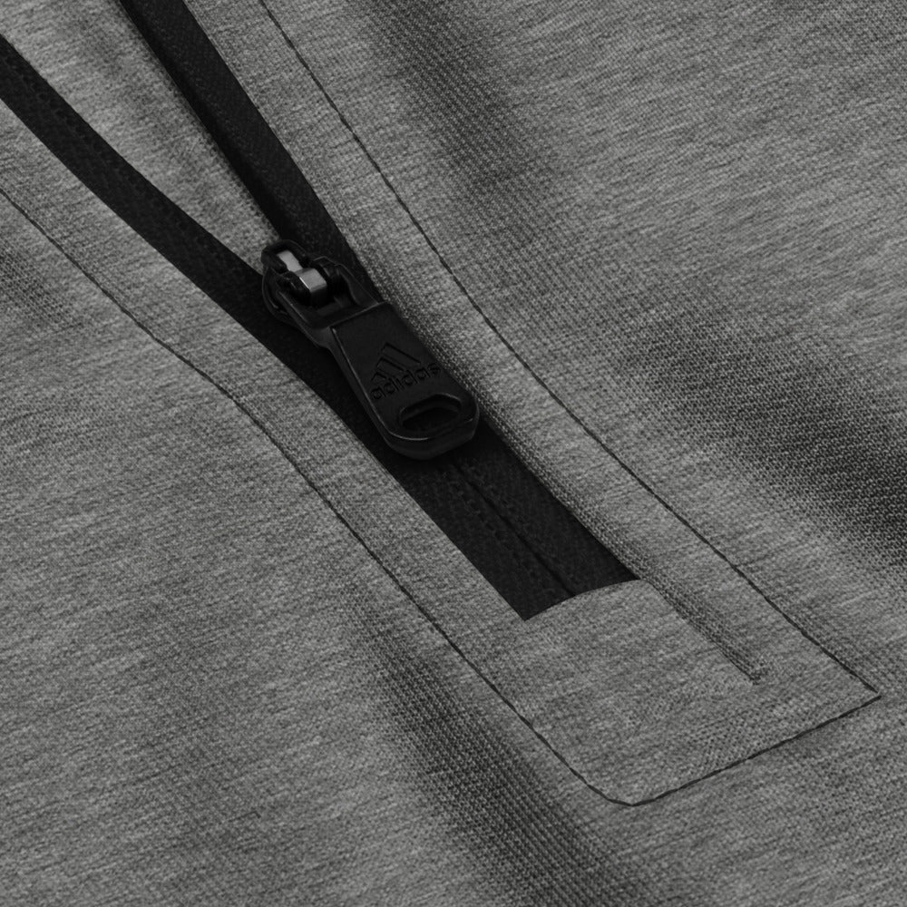 Sudadera unisex con cremallera de un cuarto de Adidas y logotipo bordado de Revolution Society